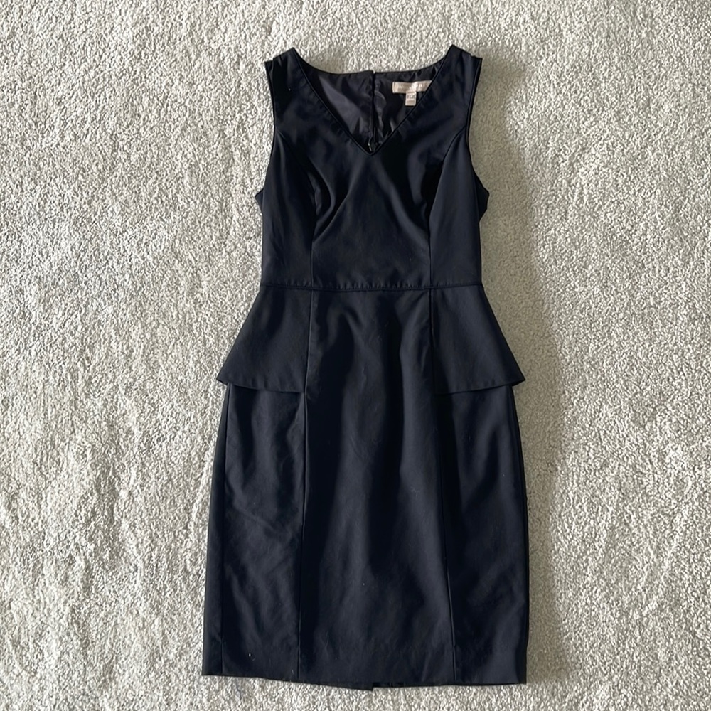 Banana Republic Petite Peplum Sleeveless Little Black Dress - Size 0P